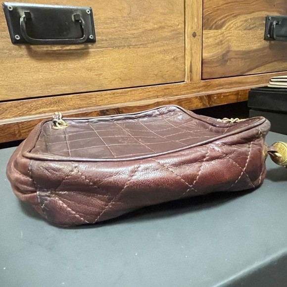 CHANEL Chain Hand bag Clover Charm Matelasse Square Lambskin 240401T - Picture 5 of 5